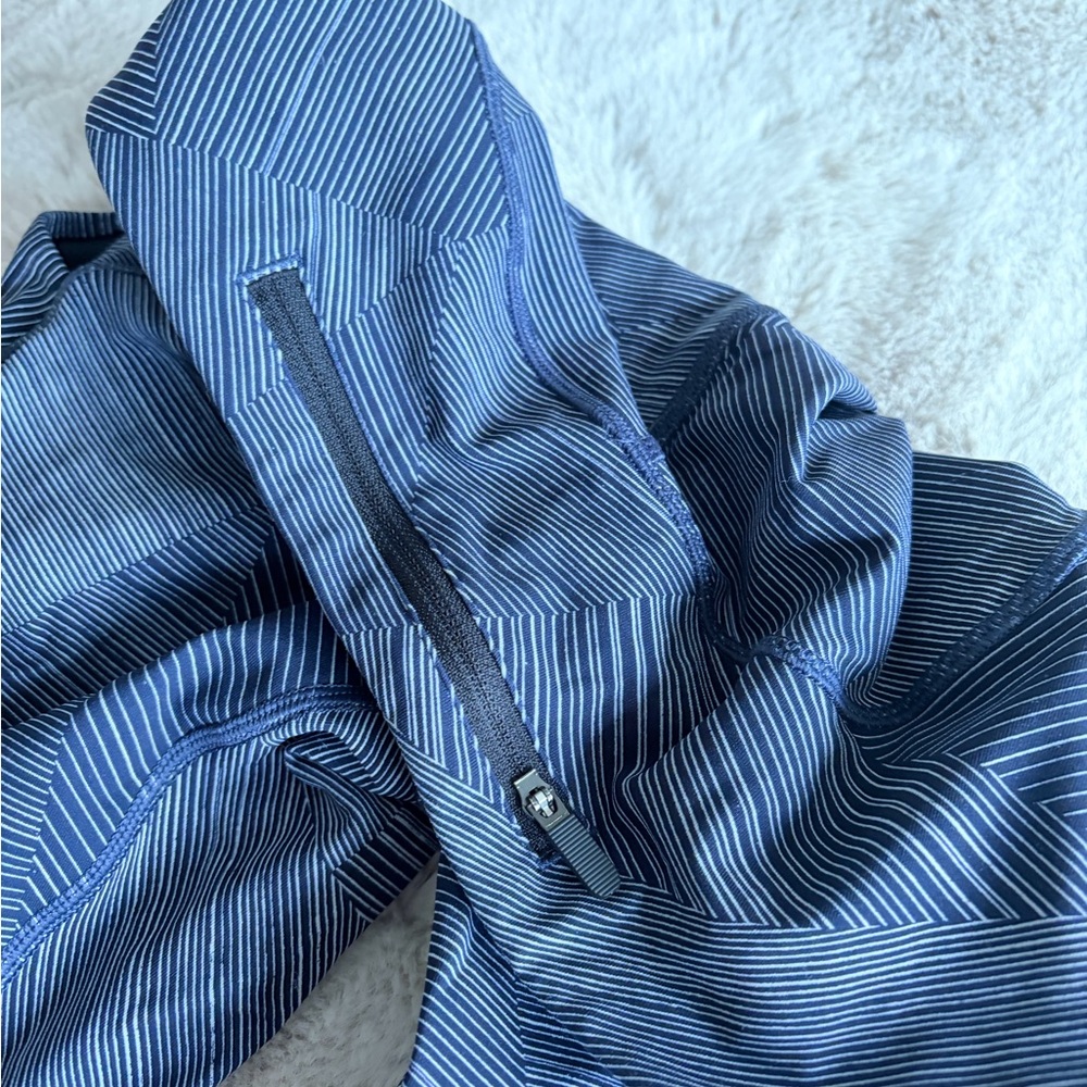 Lululemon Athletica Navy Striped Jacket 3/4